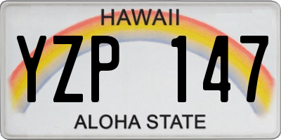 HI license plate YZP147
