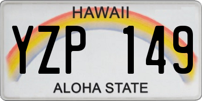 HI license plate YZP149