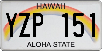 HI license plate YZP151