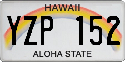 HI license plate YZP152