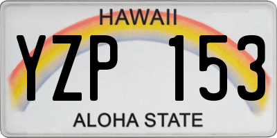 HI license plate YZP153