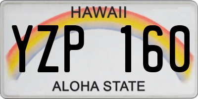 HI license plate YZP160
