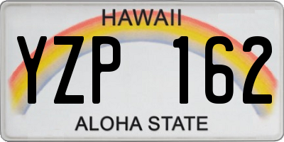 HI license plate YZP162