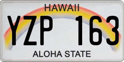 HI license plate YZP163