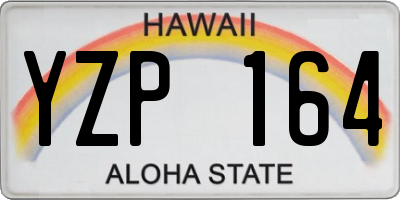 HI license plate YZP164