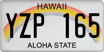 HI license plate YZP165