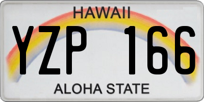 HI license plate YZP166