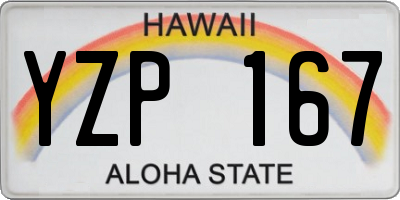 HI license plate YZP167