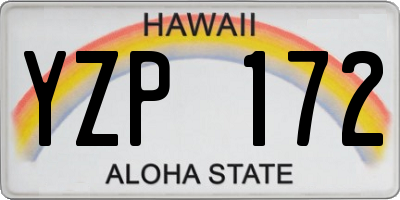 HI license plate YZP172