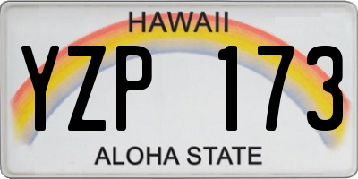 HI license plate YZP173