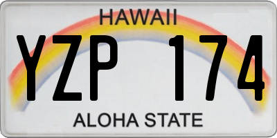 HI license plate YZP174