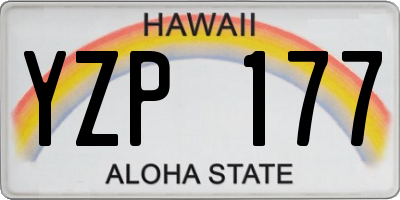 HI license plate YZP177
