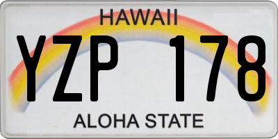 HI license plate YZP178