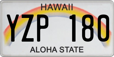 HI license plate YZP180