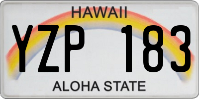 HI license plate YZP183
