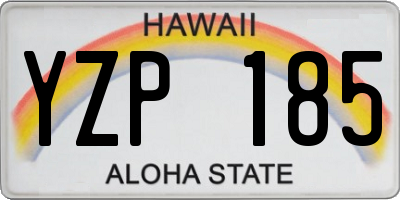 HI license plate YZP185