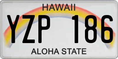 HI license plate YZP186