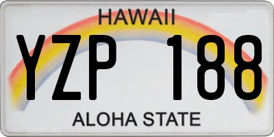 HI license plate YZP188