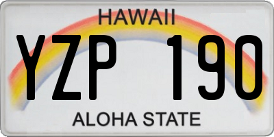 HI license plate YZP190