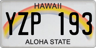 HI license plate YZP193