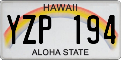HI license plate YZP194