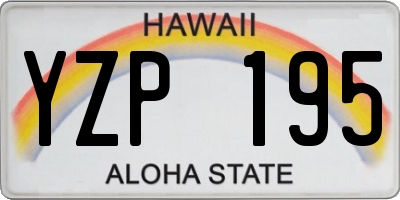 HI license plate YZP195