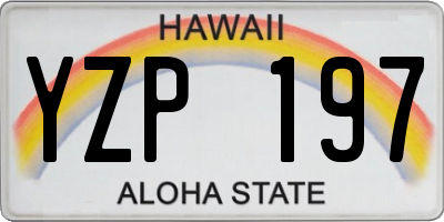 HI license plate YZP197