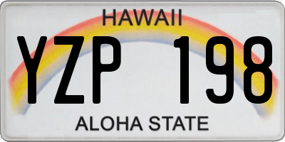 HI license plate YZP198