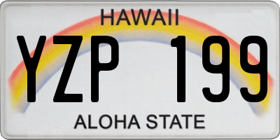 HI license plate YZP199