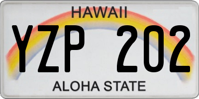 HI license plate YZP202
