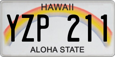 HI license plate YZP211