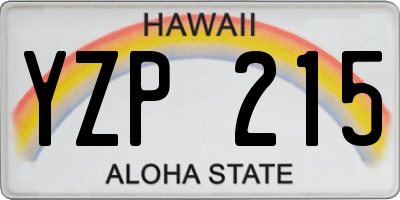 HI license plate YZP215