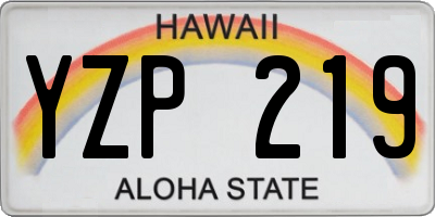 HI license plate YZP219