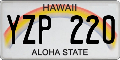 HI license plate YZP220