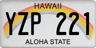 HI license plate YZP221