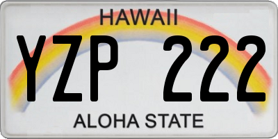 HI license plate YZP222