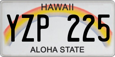 HI license plate YZP225