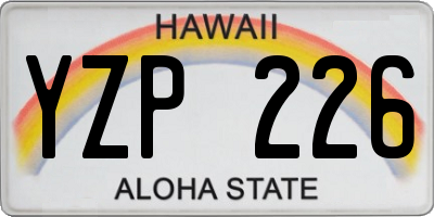 HI license plate YZP226