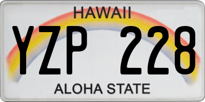 HI license plate YZP228