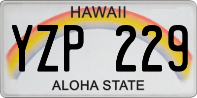 HI license plate YZP229