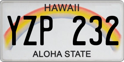 HI license plate YZP232