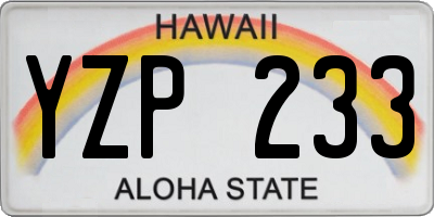 HI license plate YZP233