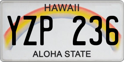 HI license plate YZP236
