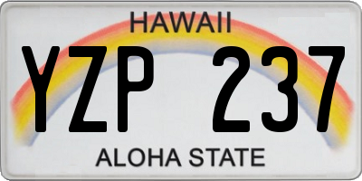 HI license plate YZP237