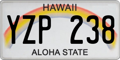 HI license plate YZP238