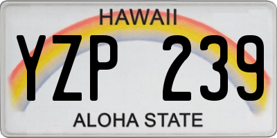 HI license plate YZP239