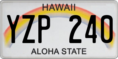 HI license plate YZP240