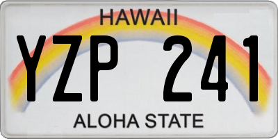 HI license plate YZP241