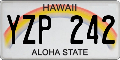 HI license plate YZP242