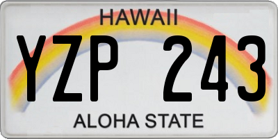HI license plate YZP243